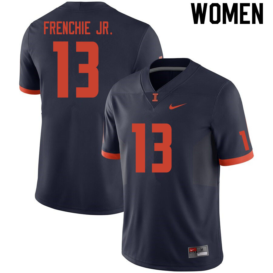 Women #13 James Frenchie Jr. Illinois Fighting Illini College Football Jerseys Sale-Navy